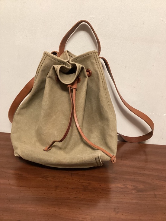 MADEWELL canvas with leather handle and strap backpack with pull string closure main image 6